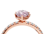Rose gold Fancy Pink Marquise  Cut Diamond Pavé Band with Four-Prong Setting_56