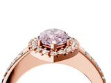 Rose gold Fancy Pink Marquise Cut Diamond Pavé Halo Ring with Four-Prong Setting_40