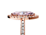Rose gold Fancy Pink Marquise Cut Diamond Pavé Halo Ring with Four-Prong Setting_41