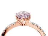 Rose gold Fancy Pink Marquise Cut Diamond Pavé Solitaire Engagement Ring with Four-Prong Setting_105