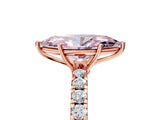 Rose gold Fancy Pink Marquise Cut Diamond Pavé Solitaire Engagement Ring with Four-Prong Setting_106