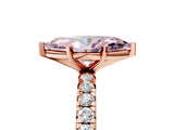 Rose gold Fancy Pink Marquise Cut Diamond Pavé Solitaire Ring with Round Band and Prong Setting_17