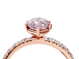 Rose gold Fancy Pink Marquise Cut Diamond Pavé Solitaire Ring with Round Band and Prong Setting_28