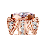 Rose gold Fancy Pink Marquise Cut Diamond Pave Art Deco Split Shank Ring with Four-Prong Setting_5