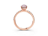 Rose gold Fancy Pink Marquise Cut Diamond Pave Band Solitaire Ring with Four-Prong Setting_61