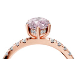 Rose gold Fancy Pink Marquise Cut Diamond Pave Band Solitaire Ring with Four-Prong Setting_62