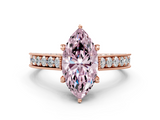 Rose gold Fancy Pink Marquise  Cut Diamond Pave Band with Four-Prong Setting_37