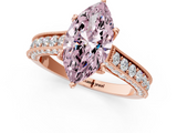 Rose gold Fancy Pink Marquise  Cut Diamond Pave Band with Four-Prong Setting_38