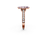 Rose gold Fancy Pink Marquise  Cut Diamond Pave Band with Four-Prong Setting_39