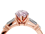 Rose gold Fancy Pink Marquise  Cut Diamond Ring with Baguette Side Stones, Channel Set Band, and Four-Prong Setting_24