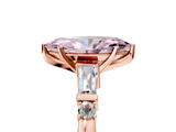 Rose gold Fancy Pink Marquise  Cut Diamond Ring with Baguette Side Stones, Channel Set Band, and Four-Prong Setting_25