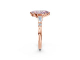 Rose gold Fancy Pink Marquise  Cut Diamond Ring with Baguette Side Stones, Channel Set Band, and Four-Prong Setting_26