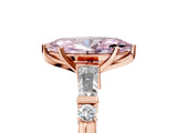 Rose gold Fancy Pink Marquise  Cut Diamond Ring with Baguette Side Stones, Channel Set Band, and Four-Prong Setting_29