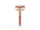 Rose gold Fancy Pink Marquise Cut Diamond Ring with Milgrain Pavé Band and Four-Prong Setting_21