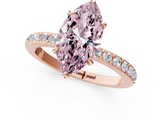 Rose gold Fancy Pink Marquise  Cut Diamond Ring with Pavé Band and Four-Prong Setting_80