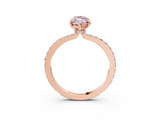 Rose gold Fancy Pink Marquise  Cut Diamond Ring with Pavé Band and Four-Prong Setting_82