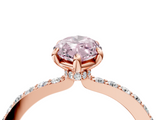Rose gold Fancy Pink Marquise  Cut Diamond Ring with Pavé Band and Four-Prong Setting_83
