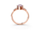 Rose gold Fancy Pink Marquise Cut Diamond Ring with Side Stones and Four-Prong Setting_112