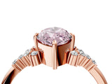 Rose gold Fancy Pink Marquise Cut Diamond Ring with Side Stones and Four-Prong Setting_113