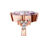 Rose gold Fancy Pink Marquise Cut Diamond Ring with Side Stones and Four-Prong Setting_114