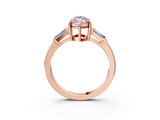 Rose gold Fancy Pink Marquise  Cut Diamond Ring with Tapered Baguette Side Stones in Four-Prong Setting_6