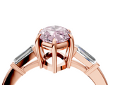 Rose gold Fancy Pink Marquise  Cut Diamond Ring with Tapered Baguette Side Stones in Four-Prong Setting_7