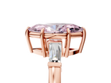 Rose gold Fancy Pink Marquise  Cut Diamond Ring with Tapered Baguette Side Stones in Four-Prong Setting_8