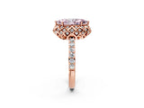 Rose gold Fancy Pink Marquise Cut Diamond Scalloped Halo Engagement Ring with Round Shared Prong Band_14