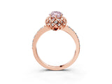 Rose gold Fancy Pink Marquise Cut Diamond Scalloped Halo Engagement Ring with Round Shared Prong Band_15