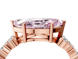 Rose gold Fancy Pink Marquise Cut Diamond Scattered Round Accent Ring with Prong Setting_16
