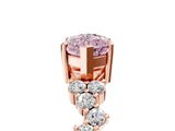 Rose gold Fancy Pink Marquise Cut Diamond Scattered Round Accent Ring with Prong Setting_17