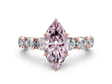 Rose gold Fancy Pink Marquise Cut Diamond Side Stone Engagement Ring with Four-Prong Setting_24