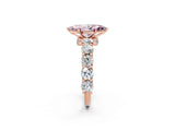 Rose gold Fancy Pink Marquise Cut Diamond Side Stone Engagement Ring with Four-Prong Setting_26