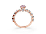 Rose gold Fancy Pink Marquise Cut Diamond Side Stone Engagement Ring with Four-Prong Setting_27