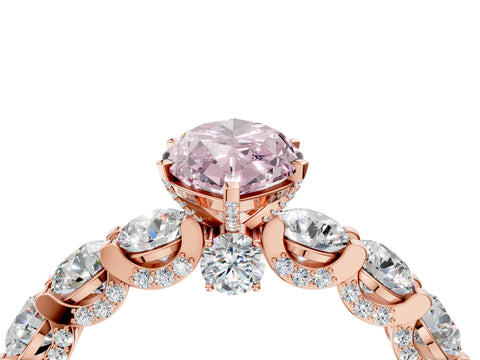 Rose gold Fancy Pink Marquise Cut Diamond Side Stone Engagement Ring with Four-Prong Setting_28
