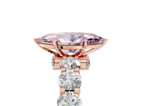 Rose gold Fancy Pink Marquise Cut Diamond Side Stone Engagement Ring with Four-Prong Setting_29