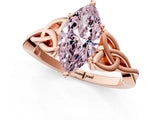 Rose gold Fancy Pink Marquise Cut Diamond Solitaire Celtic Knot Ring with Four-Prong Setting_62