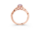 Rose gold Fancy Pink Marquise Cut Diamond Solitaire Celtic Knot Ring with Four-Prong Setting_64