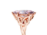 Rose gold Fancy Pink Marquise Cut Diamond Solitaire Celtic Knot Ring with Four-Prong Setting_66