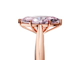 Rose gold Fancy Pink Marquise Cut Diamond Solitaire Engagement Ring with Cathedral Setting and Four-Prong Mount_116