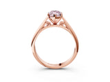 Rose gold Fancy Pink Marquise Cut Diamond Solitaire Engagement Ring with Cathedral Setting and Four-Prong Mount_15