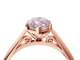 Rose gold Fancy Pink Marquise Cut Diamond Solitaire Engagement Ring with Cathedral Setting and Four-Prong Mount_16