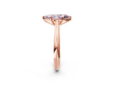 Rose gold Fancy Pink Marquise Cut Diamond Solitaire Engagement Ring with Cathedral Setting and Four-Prong Mount_92