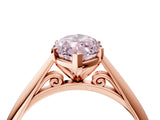 Rose gold Fancy Pink Marquise Cut Diamond Solitaire Engagement Ring with Cathedral Setting and Four-Prong Mount_94