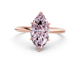 Rose gold Fancy Pink Marquise Cut Diamond Solitaire Engagement Ring with Classic Band and Four-Prong Setting_12