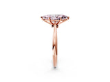 Rose gold Fancy Pink Marquise Cut Diamond Solitaire Engagement Ring with Classic Band and Four-Prong Setting_14