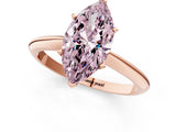 Rose gold Fancy Pink Marquise Cut Diamond Solitaire Engagement Ring with Classic Band and Four-Prong Setting_37