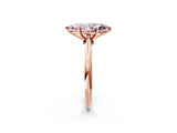 Rose gold Fancy Pink Marquise Cut Diamond Solitaire Engagement Ring with Classic Band and Four-Prong Setting_38