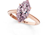 Rose gold Fancy Pink Marquise Cut Diamond Solitaire Engagement Ring with Classic Band and Four-Prong Setting_88