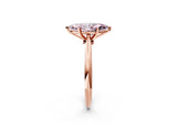 Rose gold Fancy Pink Marquise Cut Diamond Solitaire Engagement Ring with Classic Band and Four-Prong Setting_89